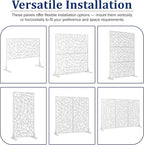 Outdoor Privacy Screen,72" H×47" W Metal Privacy Screen, Freestanding Privacy Fence Panels for Patio