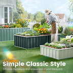 KING BIRD Raised Garden Bed 68" x 36" x 18" Heightened Galvanized Steel Metal Planter Box Outdoor for Deep-Rooted Vegetables, Flowers, Large Raised Bed Kit (Dark Grey)