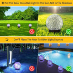 Solar Globe Lights Outdoor Waterproof-Solar Balls Garden-Cracked Glass Ball Solar Lights Outdoor-Solar Orbs Outside-Outdoor Decorations Patio & Yard Lawn Backyard Decor