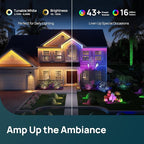 Linkind Smart Solar Spot Lights Outdoor SL5C, Solar Lights Outdoor Spotlight Cool/Warm White/Color Changing, APP/Voice Control, IP67 St. Patrick's Day Decorations for Yard, Garden, Pathway(2 Pack)