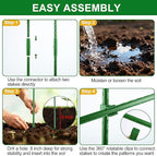 WAENLIR 16 Inch 48 Pack Extendable Garden Stakes Kit, DIY 4ft 5ft 6ft 7ft 8ft Plant Support Stakes with Connectors and Clips, Plastic Coated Metal Sticks for Tomato Indoor Outdoor