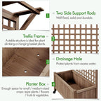 Yaheetech 72" H Garden Planter with Trellis for Vine Climbing Horticultural Plants, Outdoor Raised Box with Drainage Holes, Raised Garden Bed for Flowers, Dark Brown, 2pcs