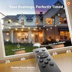 addlon Outdoor String Lights 50FT G40 with Remote, 27 LED Shatterproof Bulbs, Dimmable Patio Globe Lights Waterproof, Hanging Outside Lighting for Backyard, Garden, Deck, Balcony, Porch, Café, Decor
