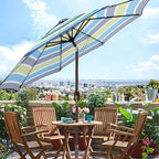 Blissun 9' Outdoor Patio Umbrella, Outdoor Table Umbrella, Yard Umbrella, Market Umbrella with 8 Sturdy Ribs, Push Button Tilt and Crank