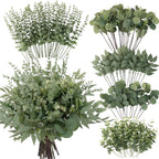 lovemoon 130 pcs mixed eucalyptus stem, artificial greenery shown in use