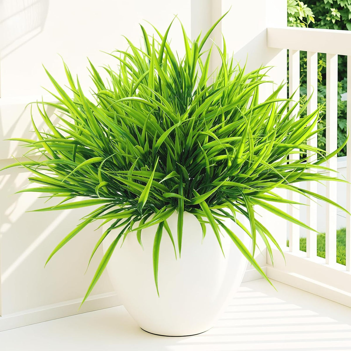 uieke 28 bundles artificial outdoor plants uv resistant on a desk or shelf