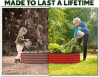 Plant & Plot Galvanized Raised Garden Beds Outdoor // 4×2×1 ft Planter Raised Beds for Gardening, Vegetables, Flowers // Large Metal Garden Box (Red) // Patented Tool-Free Design
