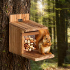 Squirrel Feeders for Outside, Durable Squirrel House for Outdoor - Chipmunk Feeder, Squirrel Food for Backyard Squirrels Hold Corn, Peanuts (Brown)