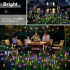 Garden Decor Solar Outdoor Lights, Waterproof Solar Powered Garden Decorative Lights for Christmas Outside Yard Pathway Flowerbed Planter Balcony Patio Gravestone Decor 4-Pack, Multicolor