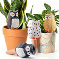 Yeswhat Self Watering Plant Spikes 4 Pack, Terracotta Owl Automatic Plant Waterer for Indoor Outdoor Plants, Slow Release Watering Stakes, Vacation Watering Devices for Potted Plants Garden Decor