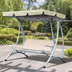 Oxford Cloth Swing Canopy Replacement, Heavy Duty Garden Hammock Top Cover Outdoor Swing Top Cover for Yard Park (64.6x44.9x5.9in) (Beige)