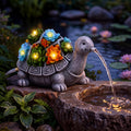 Jetec Solar Garden Statue Fountain Turtle, Pond Water Spitter Aerator | Not Included Tubing, Lawn Decor Tortoise Statue with Succulent & LED Lights for Outdoor Patio, Yard, Ponds Decor, Ideal Gift
