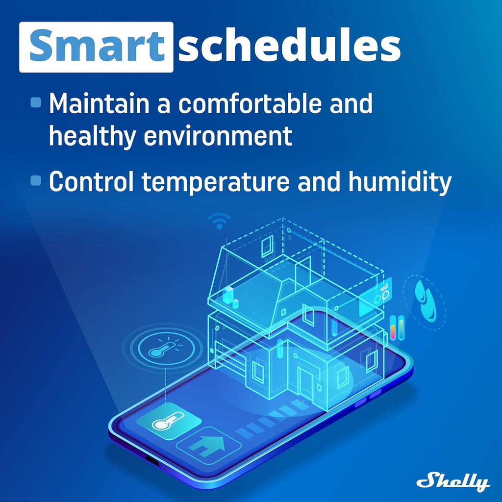Shelly Plus Add-On | Wi-Fi & Bluetooth Add-On for Shelly Plus Devices | Measure Temperature and Humidity | Home Automation | Works with Alexa & Google Home | iOS Android App | No Hub | Digital Sensor