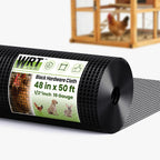 Hardware Cloth1/2inch 48"x50' 19 Gauge Black PVC Coated Welded Wire Mesh Roll, Heavy Duty Metal Mesh with Square Grid, Fencing Roll for Chicken Coop Barrier, Rabbit Cage, Snake Fence