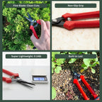 Saboten SD-8 6.7" Japanese Garden Pruning Shears, Lightweight Stainless Steel Trimming Scissors for Vegetables, Flowers & Fruit Harvesting, DIY, forest Originals, Made in Japan