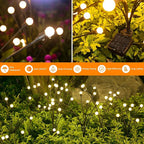 ASMAD Solar Lights Outdoor(8-Pack, 64 LEDs), Solar Garden Lights, Outdoor Decorations, Firefly Light for Patio Decor, Big Bulb, Unique Gifts for Women, Gifts for Grandma