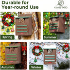 Kingsyard Large Recycled Plastic Wooden Owl House, Waterproof Screech Owl Bird Boxes for Outside, Owl Nesting Box Kit with Screws Ideal for Wildlife, Elf, Pygmy, Garden, Air Ventilation. Green