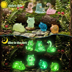 CCINEE 100pcs Luminous Mini Resin Animals, Tiny Glow in The Dark Figures to Hide Miniature Unicorns Ducks Figurines Fairy Garden, Micro Landscape, Aquarium, Party Favors & Craft Decor