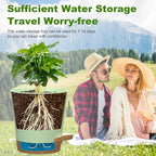 Self Watering Pots, 7/6.5/6/5.5/5/4 inch Flower Pots with Multi Mesh Drainage Holes, Small Platic Planters for Indoor Outdoor Garden Plants and Flowers (Green with Brown Tray, 7"+6.5"+6"+5.5"+5"+4")