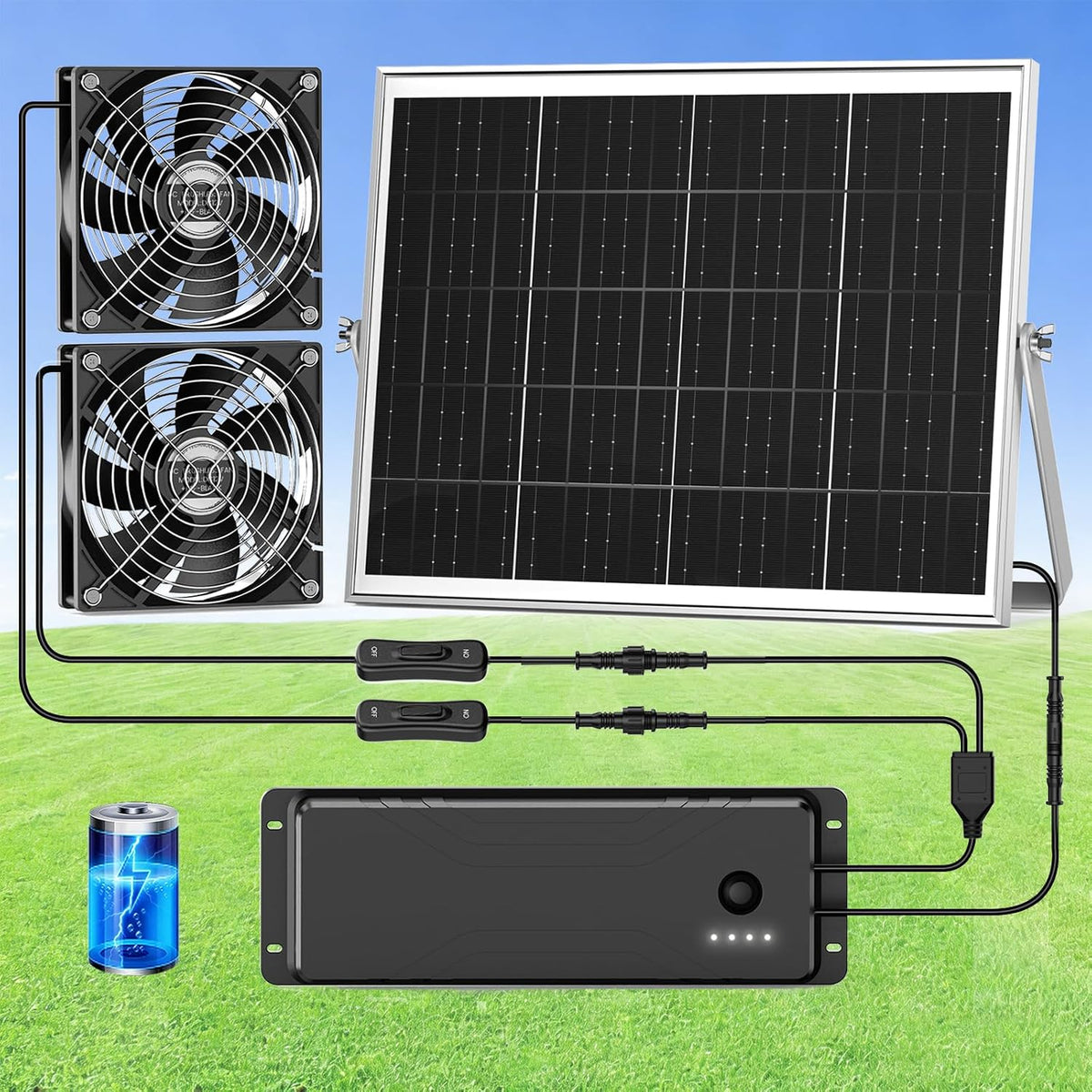 solar fan with battery, 5.5" solar fan for, main product view