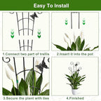 COOMIN 30'' Monstera Plant Support Outdoor, Metal Expandable Plant Supports for Indoor Plants, 2P Garden Trellis for Climbing Plants Indoor - Ivy, Pothos, Philodendron, Hoya