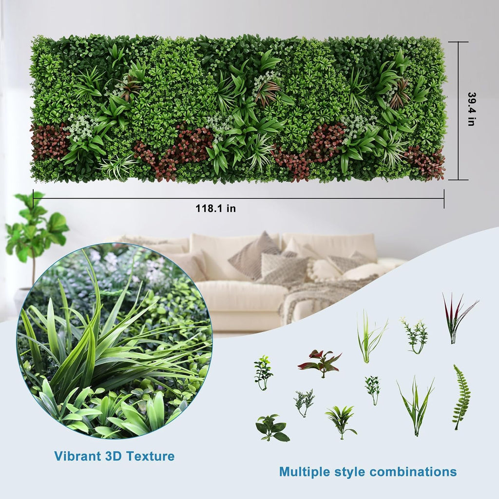 artificial ivy privacy fence 40"×120" grass wall faux shown in use