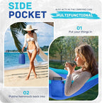 Camping Hammock Lightweight, Portable Hammocks Parachute Hammock with Two Tree Straps, Single or Double Travel Swing Nylon Camp Hammocks, Outdoor Essentials for Beach Backpacking Hiking, Blue
