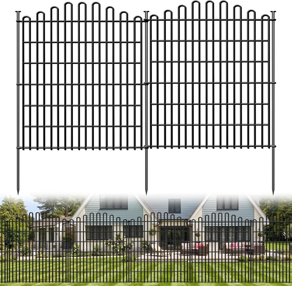 10 panels no dig decorative garden fence, dog, main product view