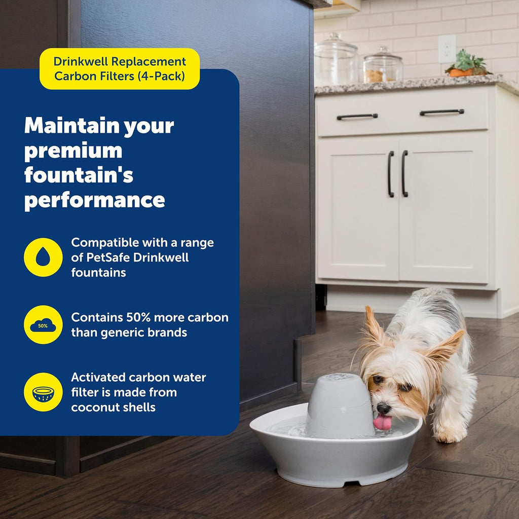 PetSafe Drinkwell Pet Fountain Replacement Carbon Filters, (Pack of 48)