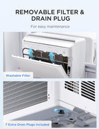 midea 6,000 btu u shaped window air conditioner, front angle view
