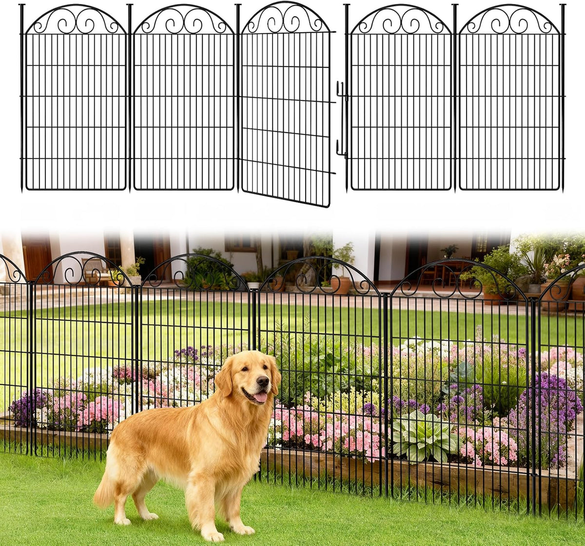 colrasn 5 panels no dig decorative garden dog, main product view