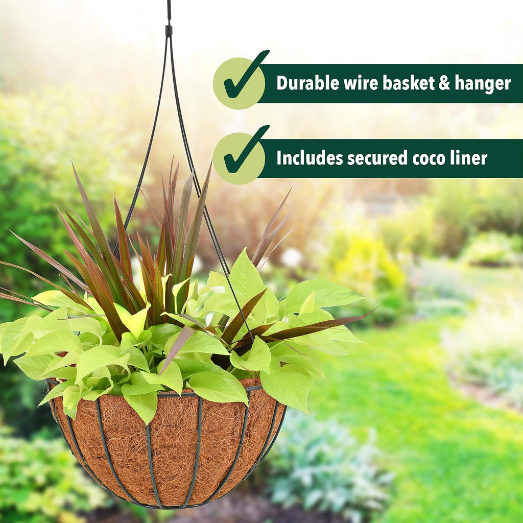 Arcadia Garden Products CB36 20" Black Grow Basket with Liner