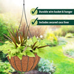Arcadia Garden Products CB36 20" Black Grow Basket with Liner