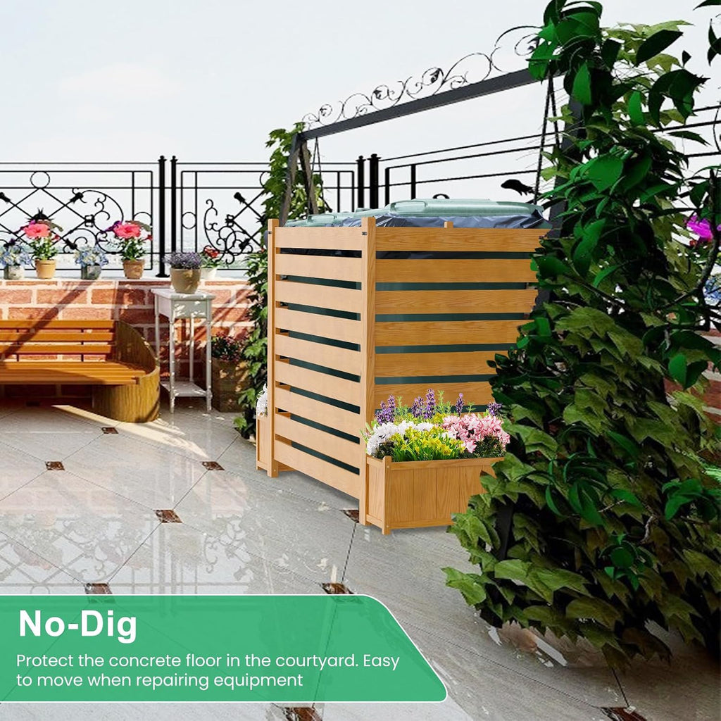 docred air conditioner fence, wood decorative fences with, close-up detail