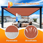 Artpuch 90% Sun Shade Cloth, 4 x 15 FT Pergola Shade Cover Canopy with Grommets, Sun Screen Fabric Tarp for Patio, Outdoor, Garden, Backyard, Rust Red