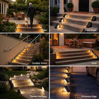 solar step lights 8 pack,solar deck lights outdoor, front angle view