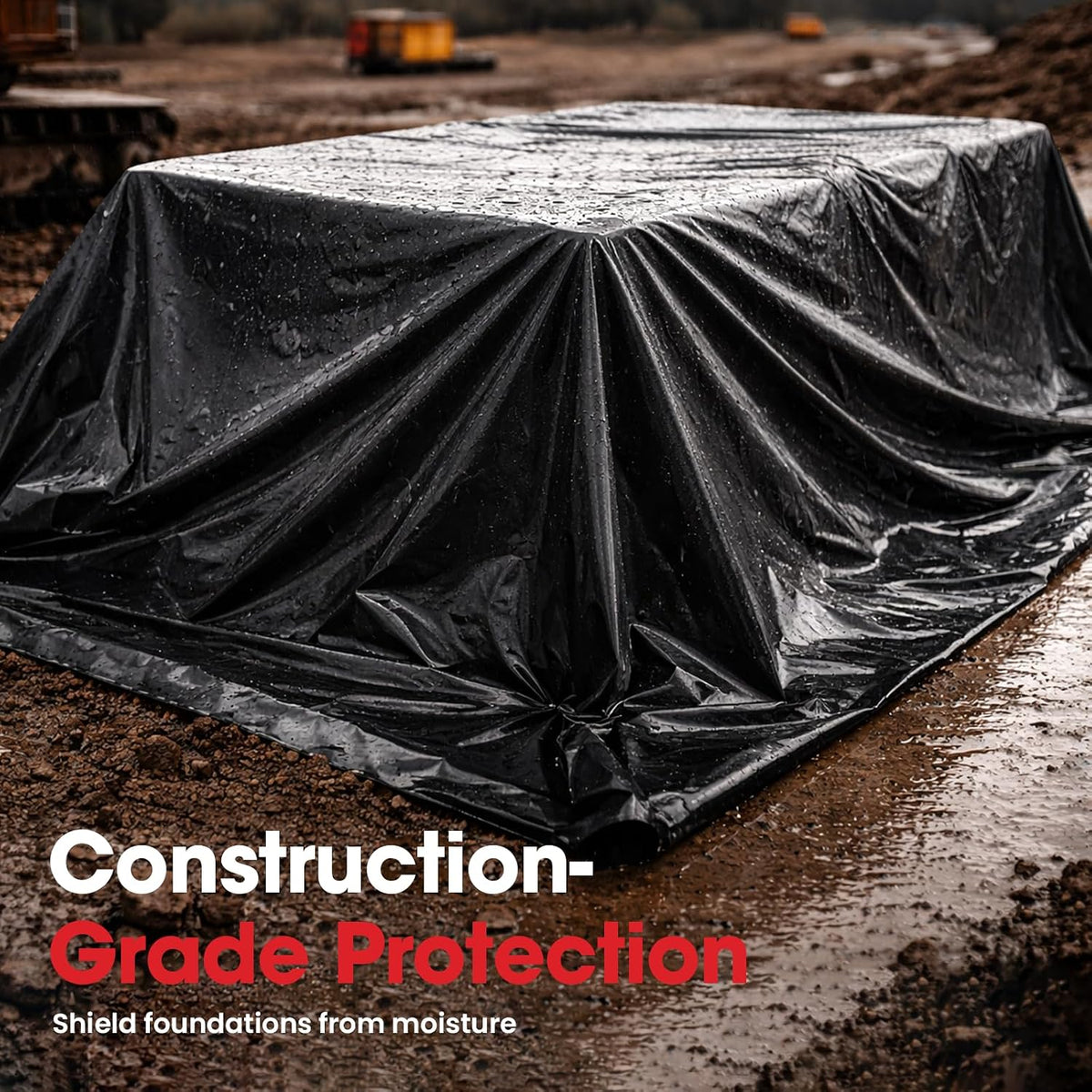 6 mil black plastic sheeting (10' x 100'), side view
