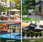 zoegi 2 Pack 10Ft String Light Poles,Light Poles for Outside Lights with Fork,Outdoor Brackets Hanging Lights,Metal Stand for Deck Patio,Backyard,Wedding,Deck,Party