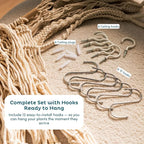 Nook Theory 6-Pack Macrame Plant Hangers with 12 Hooks - Hanging Planters for Indoor Plants, Boho Macrame Hangers Indoor Outdoor, Decorative Plant Hanger Indoor (Cream)