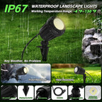 Spotlight Outdoor – 120V Plug-in, 2700K Warm White LED Landscape Spot Lights with RGB 3 Lenses for Yard, Garden, Lawn&Tree Decor, IP67 Waterproof, Perfect for Holidays&Everyday (4 Pack, Black)