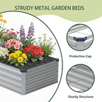 8x2x1 ft(2 Pack) Galvanized Raised Garden Bed,Outdoor Planter Box Metal Patio Kit Planting Bed for Vegetables Flowers and Succulents,Silver