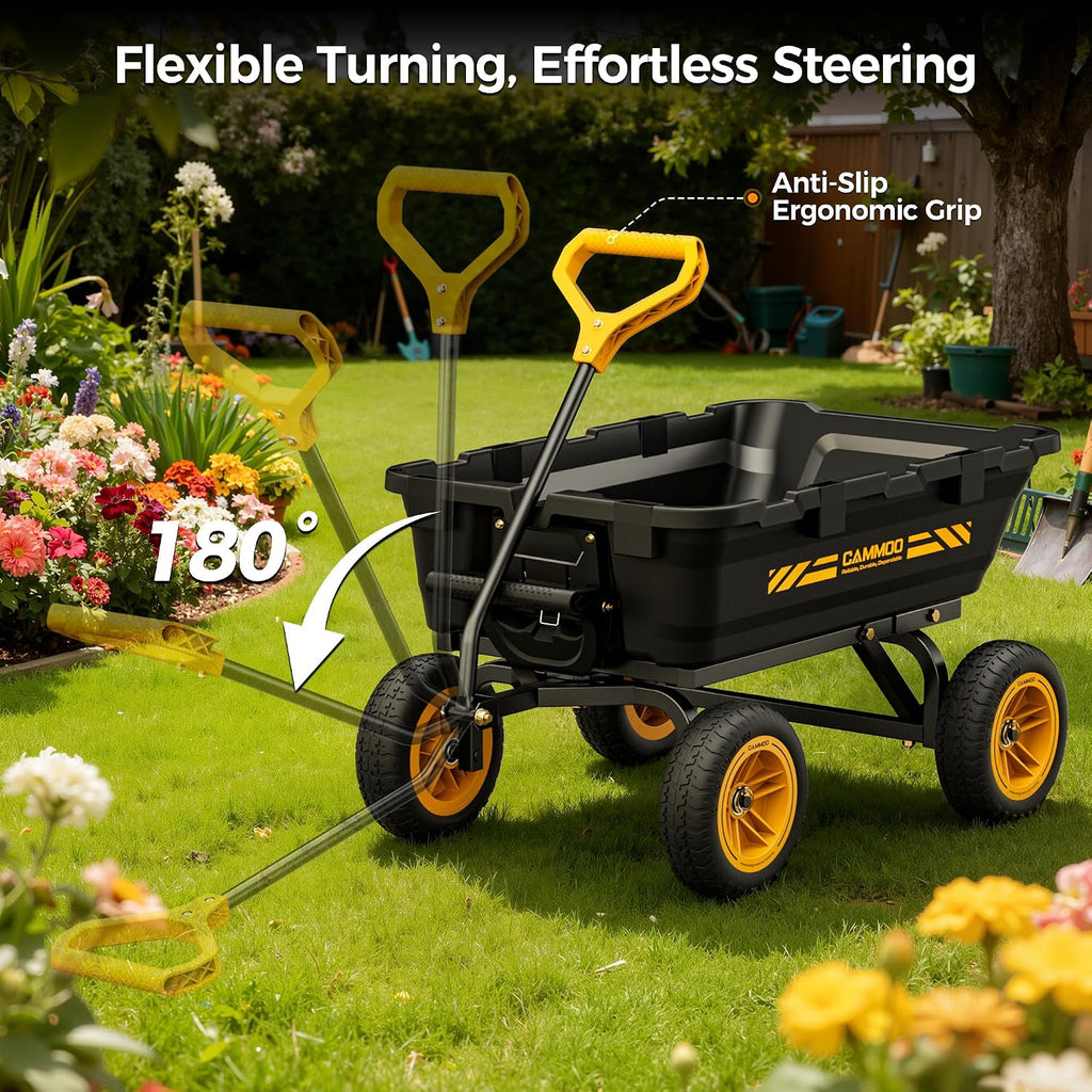 cammoo 10-in no-flat tires 900lb garden dump cart, view 10
