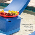 Classic White - Small Side Table – Designed for Shallow Shelves Up to 10” – Aqua Outdoors – Compatible with All Pool Types - Inside Pool, Sun Shelf & Patio Surfaces