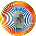 Aoedelyart 3D Animations Horse Wind Spinner for Yard and Garden,12Inch Wind Spinners Outdoor Horse Memorial Gift for Women Mom Grandma Wife,Garden Decor Metal Kinetic Yard Art Wind Sculpture