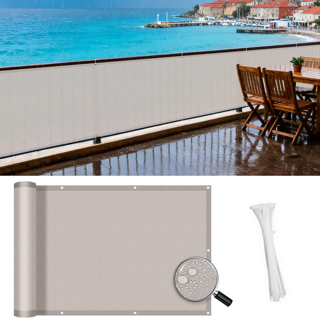 sunny guard 3'x16.5' waterproof balcony privacy screen pes, main product view