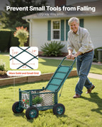 vevor rolling garden cart with seat, metal rolling, package contents