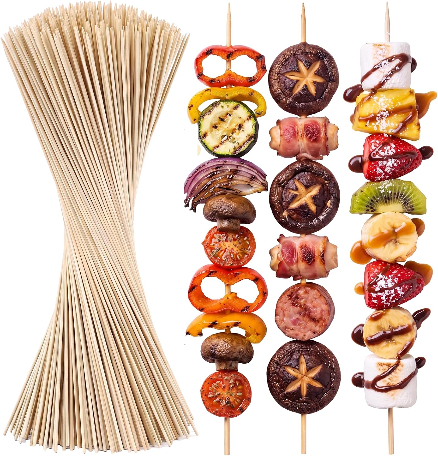 500 Pcs Marshmallow Roasting Sticks 30" Long 5mm Thick, Smores Sticks Bamboo Skewers BBQ Kabob Grilling Barbecue Roasting Camping for Outdoor Fire Pits Campfires