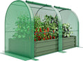 specilite raised garden bed with mini greenhouse, galvanized, main product view