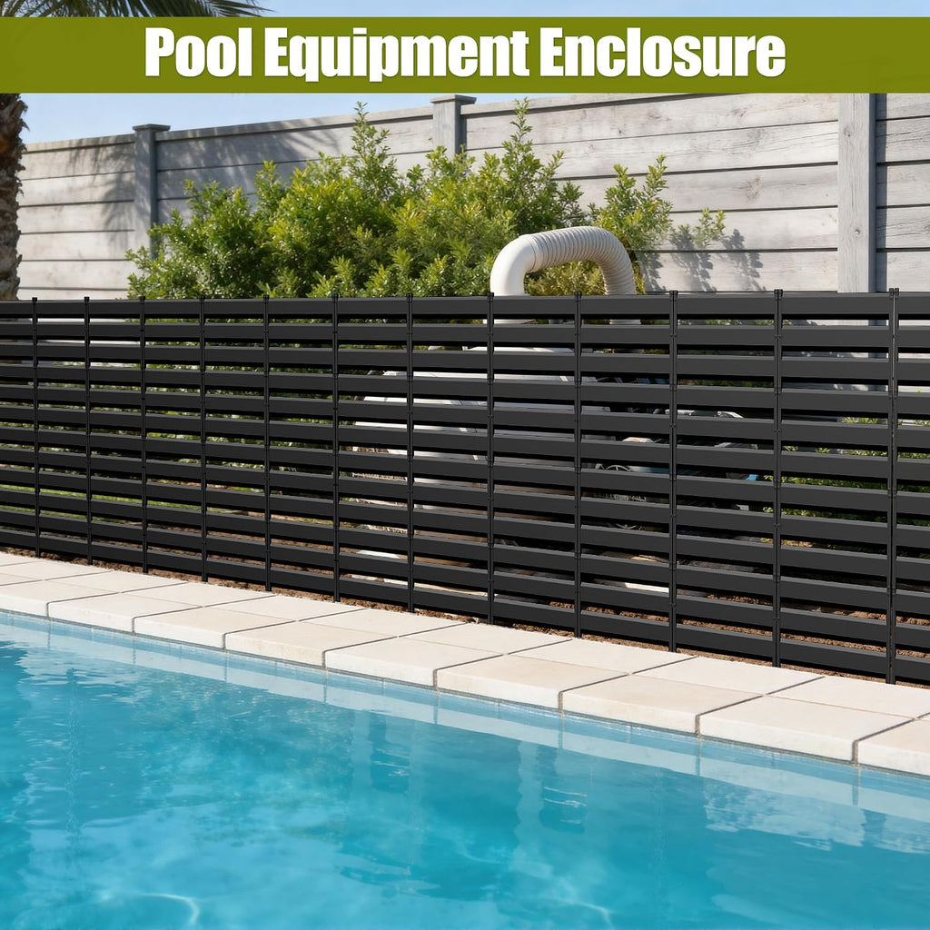 48in h x 45in w air conditioner fence, side view