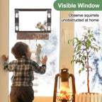 Window Squirrel Feeder, Metal, Strong Suction Cups & Ladders | Squirrel Feeders for Outside Winter, Safe Funny Chipmunk Feeder, Feeding Shelter for Squirrels for Corn Peanuts